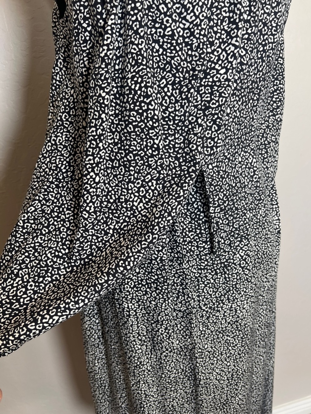 NOM Size L Black Animal‎ Print Beatrice Asymmetrical Nursing Maternity Dress - Picture 9 of 13